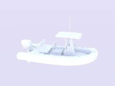 Twin Engine Inflatable Boat 3D model