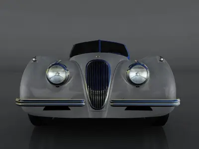 Jaguar XK 120 Low-poly 3D model