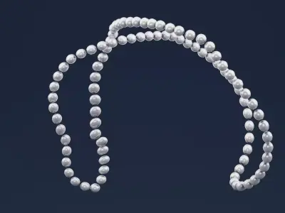 Pearls Necklace  Low-poly 3D model