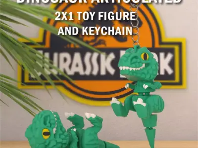 Tiny Rex - Articulated Version and Keychain 3D print model