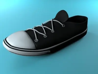 Black boots Low-poly 3D model