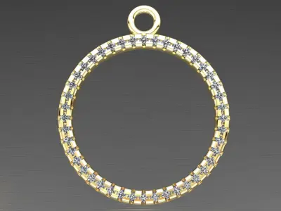 round diamond pendant 3D print model purchase