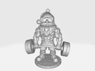 Muscle Santa Claus Christmas Bodybuilder Santa Ornament  3D print model