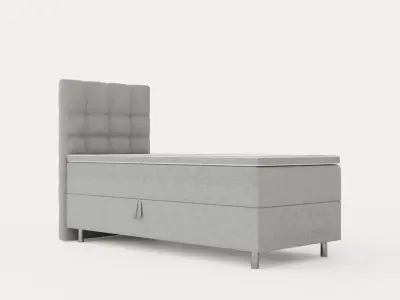 Montana Complete Bed Package 90x200 Light Gray Low-poly 3D model