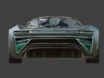 Luxury Silver Concept Hypercar 3D Model Low-poly 3D model