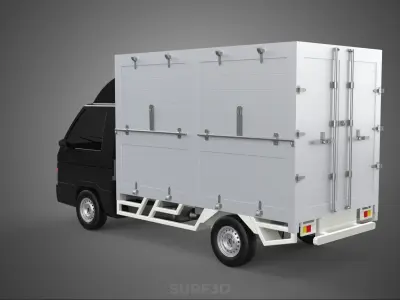 MITSUBISHI COLT L300 BOX TRUCK PICKUP CARGO FREIGHT CUBE VAN CAR 3D model