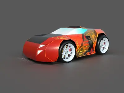 CUSTOM COUPE CAR Low-poly 3D model
