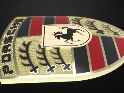 Porsche Logo Plate 3D model