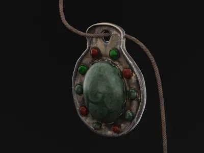 Green Amulet Low-poly 3D model