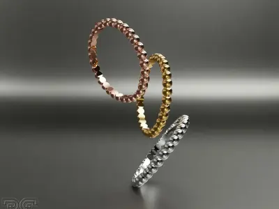 spheres eternity stackable printable ring pack 3D print model