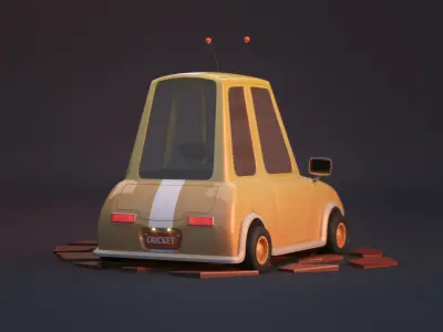 stylized cartoon car 3D model