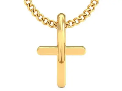 Solitaire Cross Pendant 3dm STL OBJ FBX Renders Details 3D print model