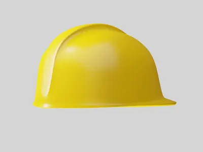 Construction yellow helmet 3D model