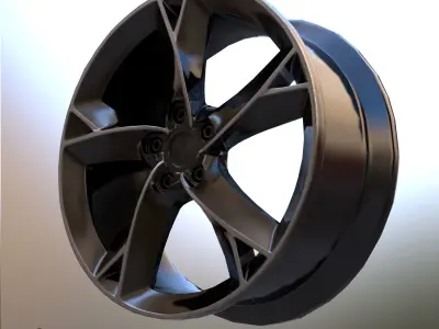 Sport Car Rim 5 Game-Ready 3D Model Low-poly 3D model