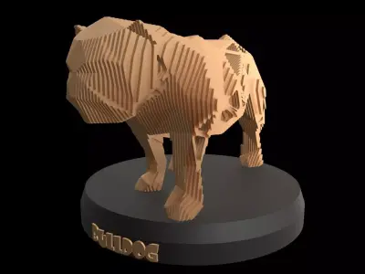 Parametric V Bulldog Low-poly 3D model