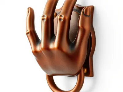 Decorative Bronze Hand Door Knocker Model Pack Low-poly 3D model