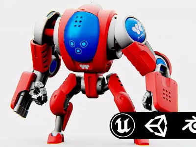 BATTLE DROID S-150  Rigged for Unreal Engine - Unity - MIXAMO 3D model