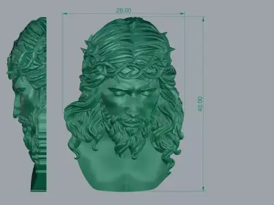 Jesus Head Pendant Jewelry Gold 3D print model