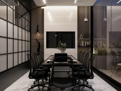 Meeting room with outfoor roof 3D model