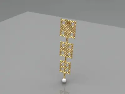 Classic earrings E03 3D model