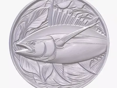 Bluefin Tuna 2 basrelief for 3D printing 3D print model