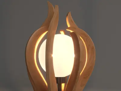 Wooden Garden And Table Lamp Design 3D model