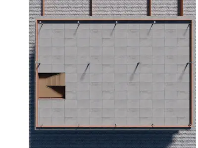 Model of Modern Three Story School Building  Architectural  Low-poly 3D model