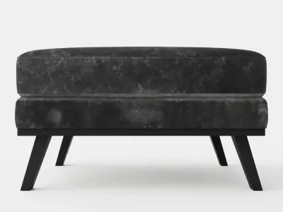 Copenhagen Footstool Velvet Low-poly 3D model