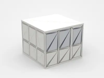 Safety Cabin With Door And Two Windows 3D model