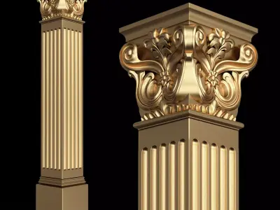 Column Capital 0702 Low-poly 3D model