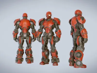 Cyborg 3D Model Fully Rigged Animated Low-poly 3D model