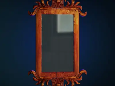 French 19th Century Louis XVI Style Giltwood Classical Mirror 3D model