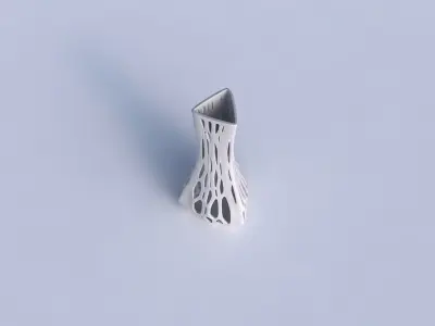 Vase puffy triangle with organic lattice 2 3D print model