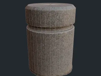 street blockade block Low-poly 3D model