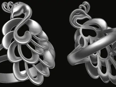 Peacock Ring 3D print model