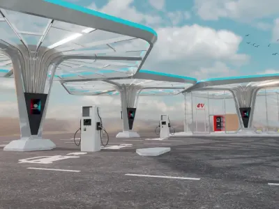 Electric Vehicle Charging Station 4 3D model