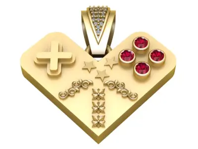 HEART SHAPE GAMING CONTROLLER PENDANT 3D PRINTABLE MODEL  3D print model