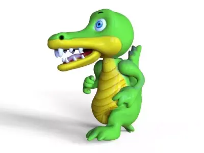 Crocodile Cartoon Low-poly 3D model