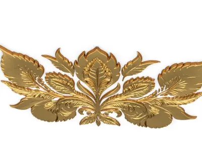 feather decor set wall mural 06 3D model