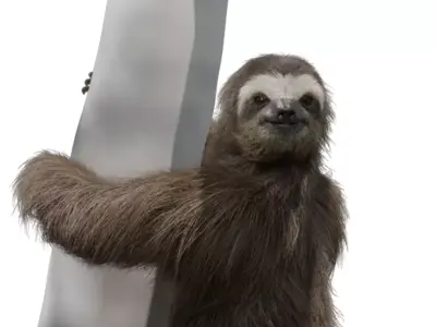 Three-Toed Sloth Animated 3D model
