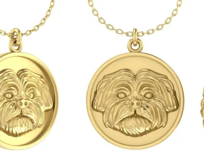 Shih Tzu dog charm pendant 3D print model