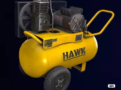 Tool - Compressor Low-poly 3D model