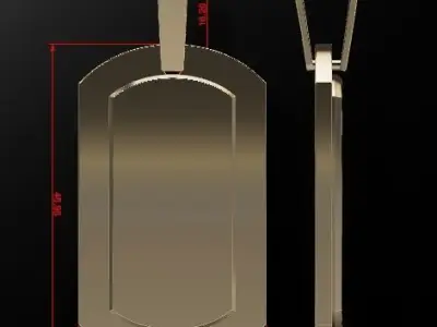 ID Bar Dogtag Pendant Large 3D print model