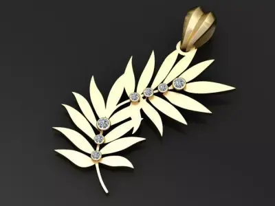 gold leaf pendant 3D print model