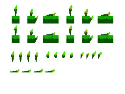 2D pixel action adventure platformer tile set Free 3D model