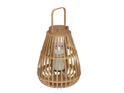 Large Slatted Wood Floor Lantern 3D model
