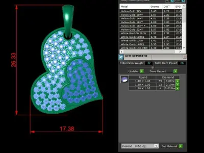 Heart Pendant 3D print model shop