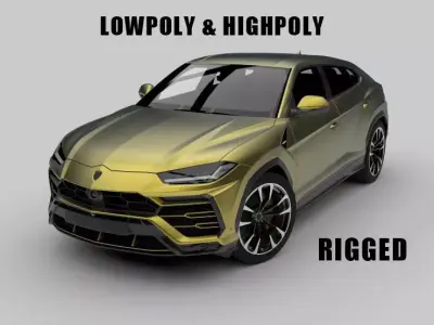 Game Ready Realistic 4x4 off-road jeep luxury gold vehicle Low-poly 3D model