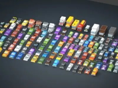 Low Poly Cars Pack - 3D Game Kit Low-poly 3D model