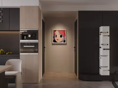 Modern living room dining room interior scenes 342 3D model